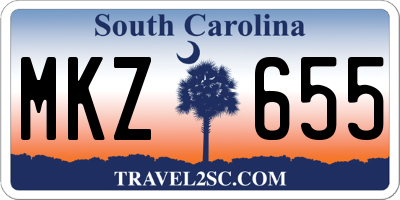 SC license plate MKZ655