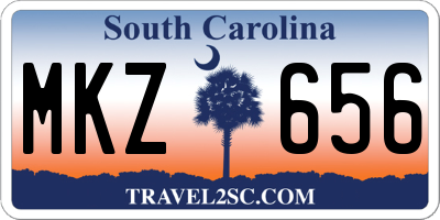 SC license plate MKZ656
