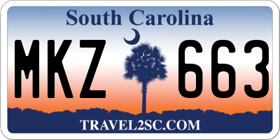 SC license plate MKZ663