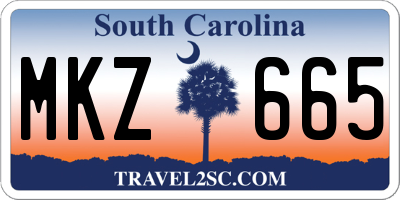 SC license plate MKZ665