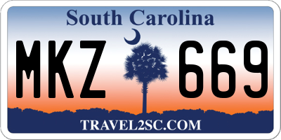 SC license plate MKZ669