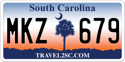 SC license plate MKZ679