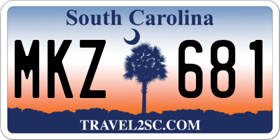 SC license plate MKZ681