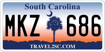 SC license plate MKZ686