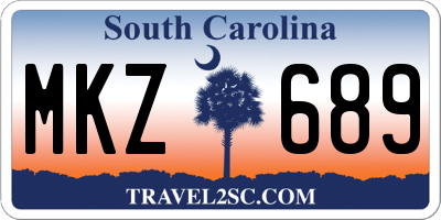 SC license plate MKZ689
