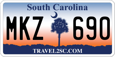 SC license plate MKZ690