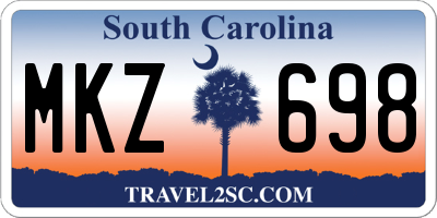 SC license plate MKZ698