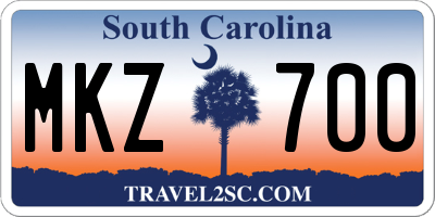 SC license plate MKZ700