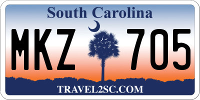 SC license plate MKZ705