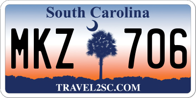 SC license plate MKZ706