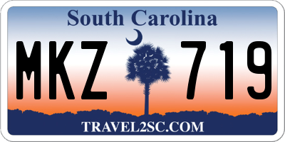 SC license plate MKZ719
