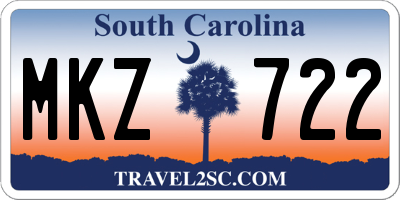 SC license plate MKZ722