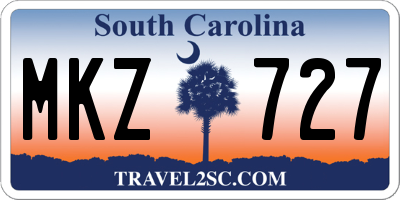 SC license plate MKZ727