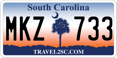SC license plate MKZ733