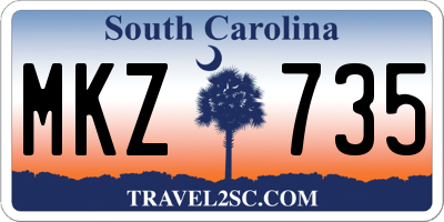 SC license plate MKZ735