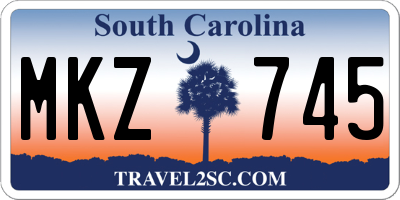 SC license plate MKZ745