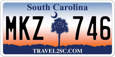 SC license plate MKZ746
