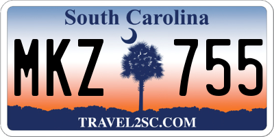 SC license plate MKZ755