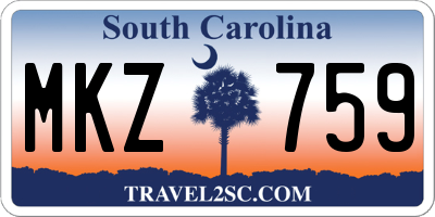 SC license plate MKZ759