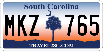 SC license plate MKZ765
