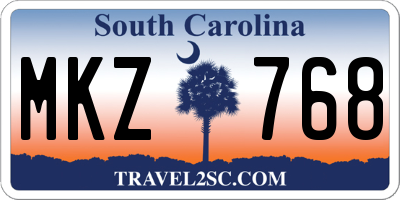 SC license plate MKZ768