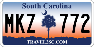 SC license plate MKZ772