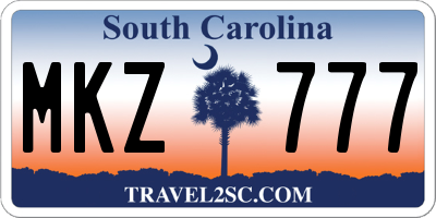 SC license plate MKZ777