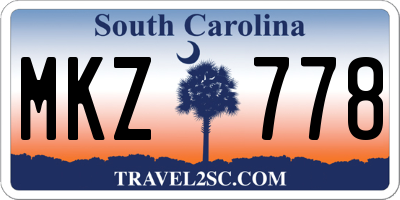 SC license plate MKZ778