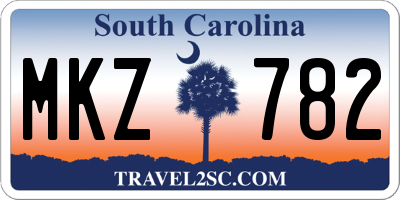 SC license plate MKZ782