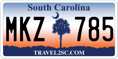 SC license plate MKZ785