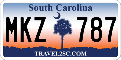 SC license plate MKZ787