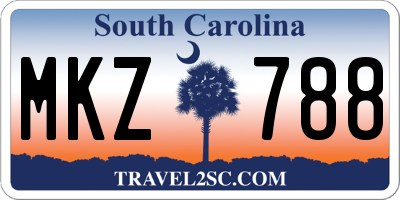 SC license plate MKZ788