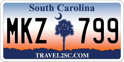 SC license plate MKZ799