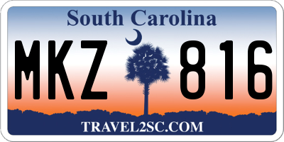 SC license plate MKZ816