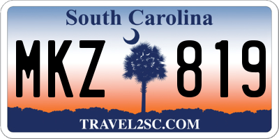 SC license plate MKZ819