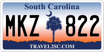 SC license plate MKZ822