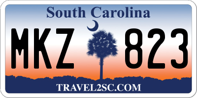 SC license plate MKZ823