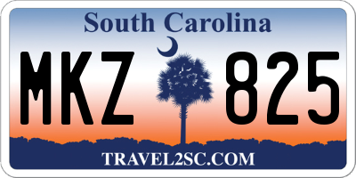 SC license plate MKZ825