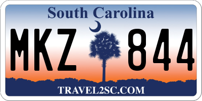 SC license plate MKZ844