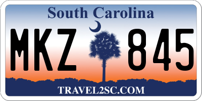 SC license plate MKZ845