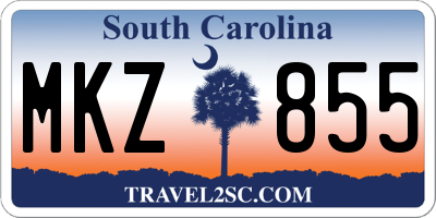 SC license plate MKZ855