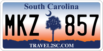 SC license plate MKZ857