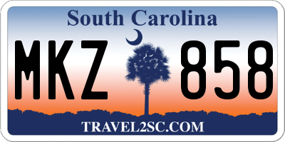 SC license plate MKZ858