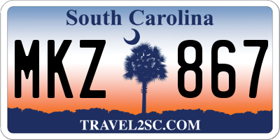 SC license plate MKZ867