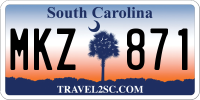 SC license plate MKZ871