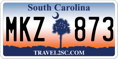 SC license plate MKZ873