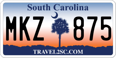 SC license plate MKZ875