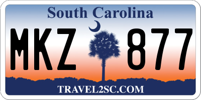 SC license plate MKZ877