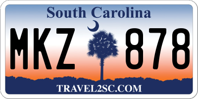SC license plate MKZ878