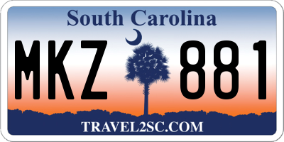 SC license plate MKZ881